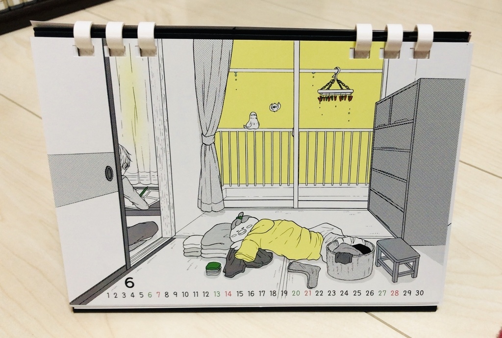 とりおんなモノトーン卓上カレンダー