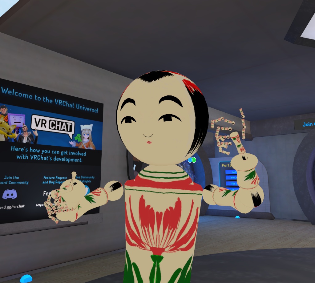 【VRChat向け 3Dモデル】コケシダー ※フルトラ対応アバターです