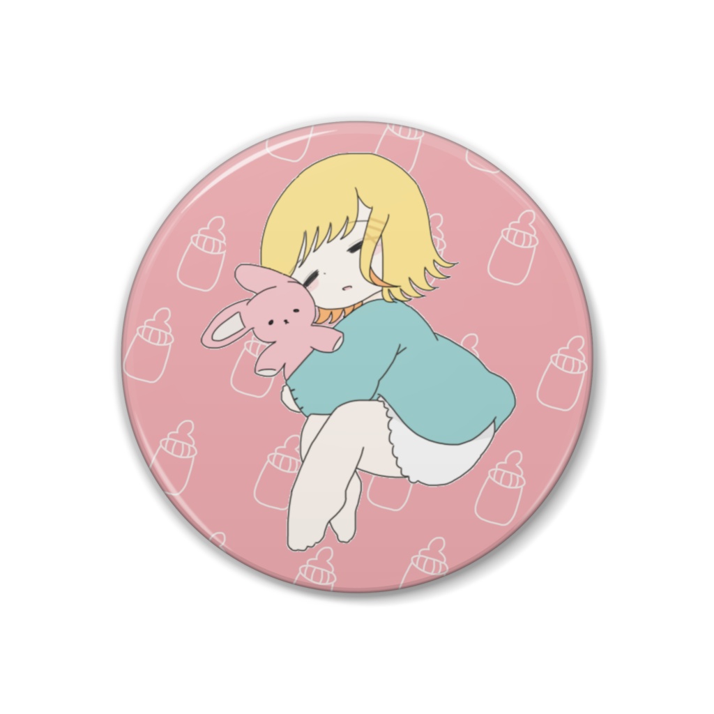 すやすや缶バッチ　ばぶばぶver