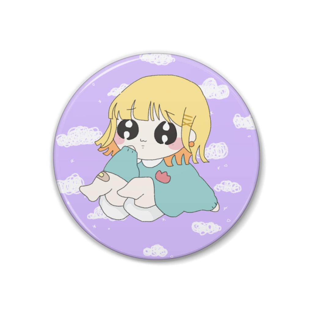 ぴえん缶バッチ もくもくver