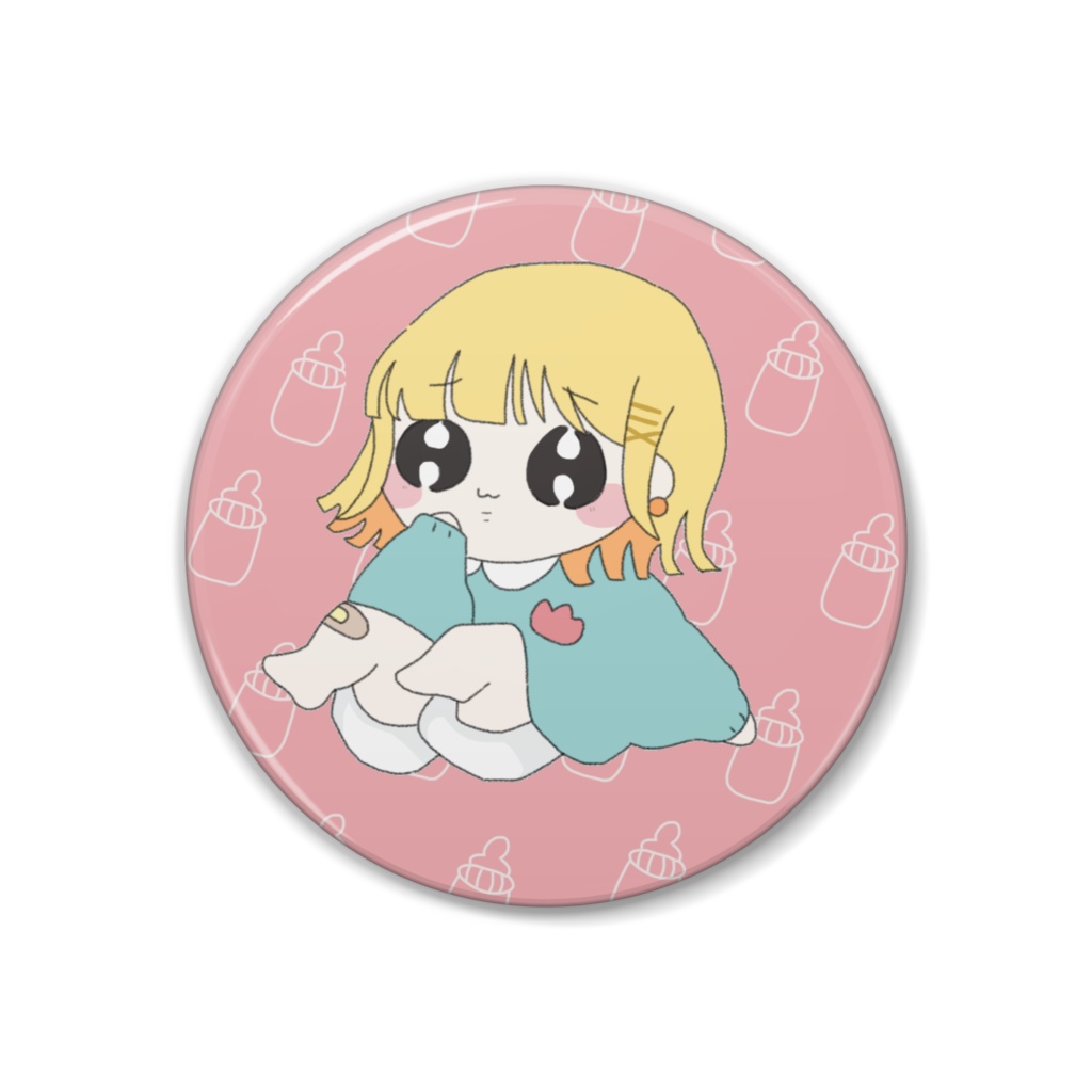 ぴえん缶バッチ　ばぶばぶver