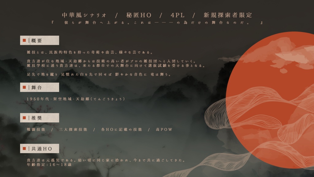 【CoC】獸達ノ宴【秘匿4PL】