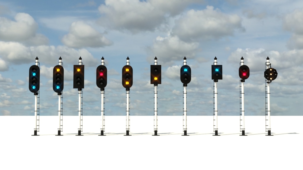 blender 鉄道信号機