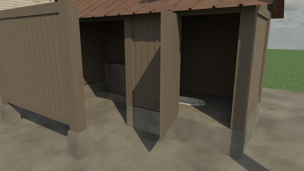 blender 田舎の小さな駅