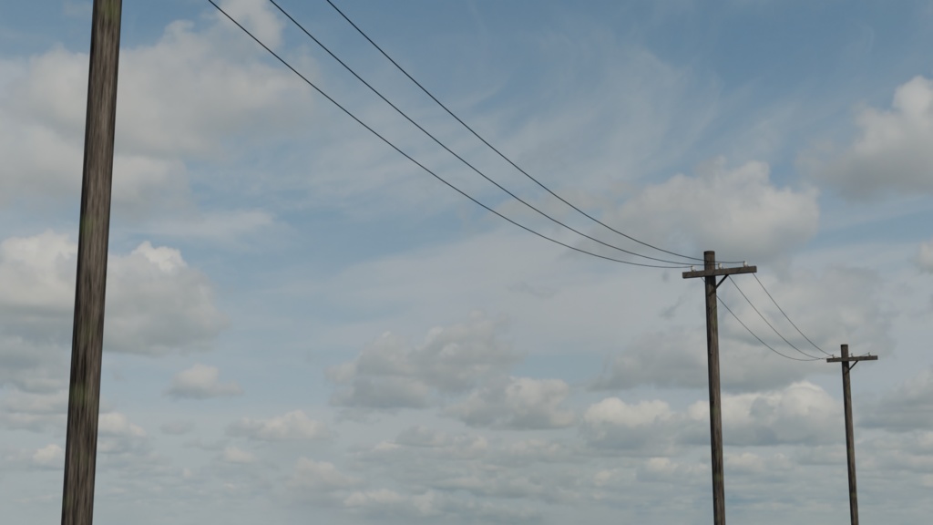 blender 木製電柱