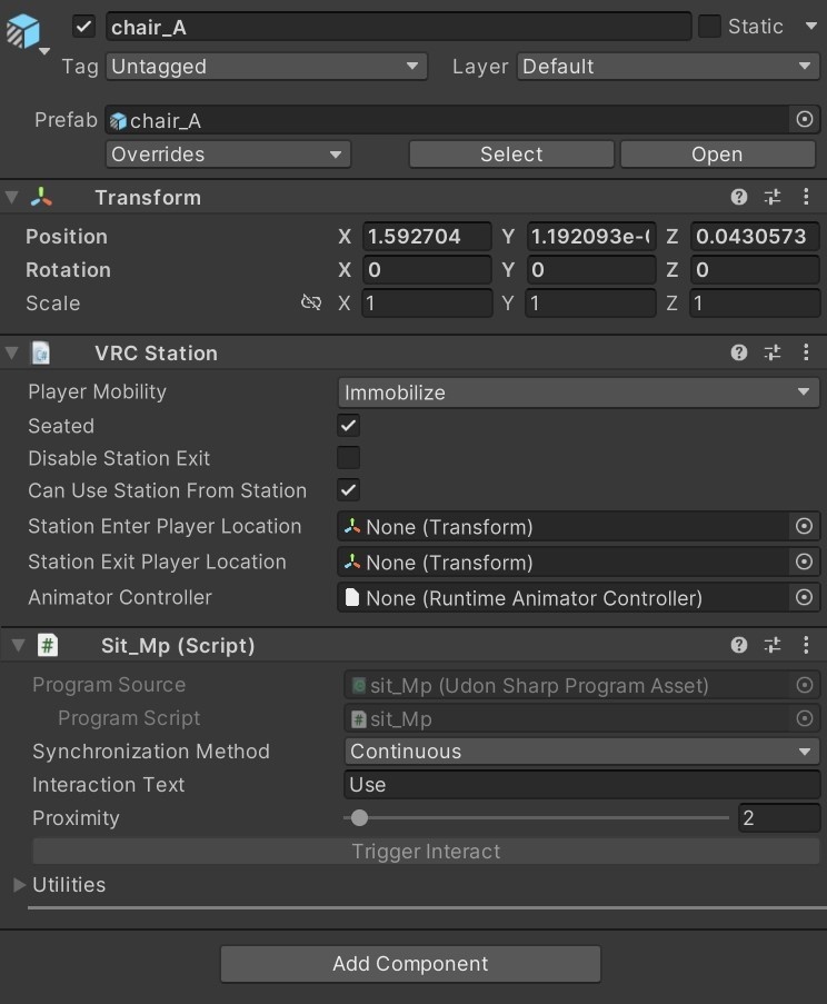 座れる!一人掛けソファ【UdonSharp】
