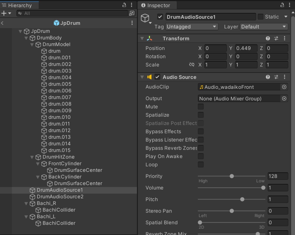 たたくと音が鳴る!和太鼓【UdonSharp】