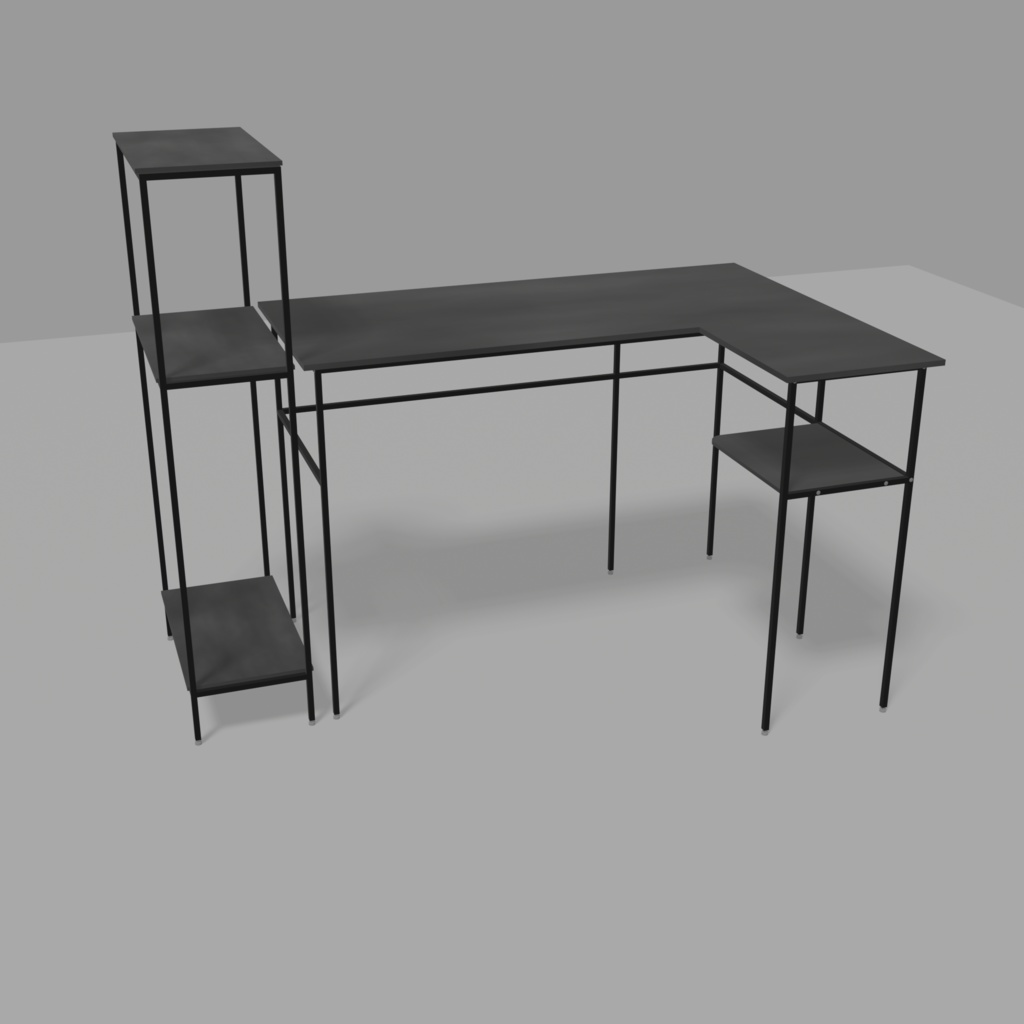 L字デスク+3段棚