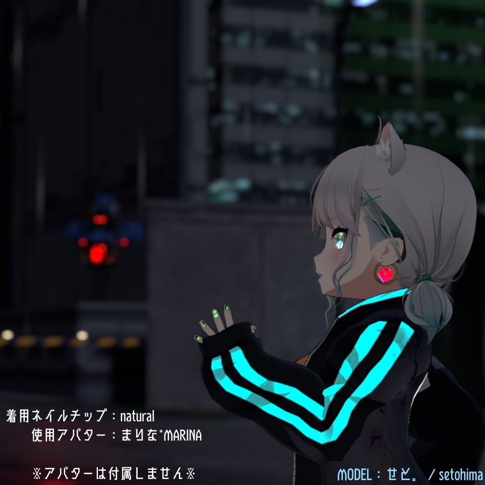 【さくら屋雑貨店】サイバーパンクVRネイルチップ【MDollnail対応】