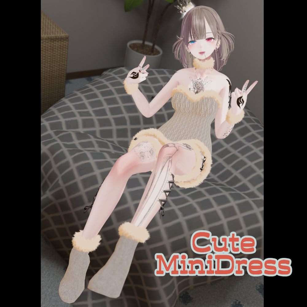 CuteMiniDress&FurPierce【22アバター対応】