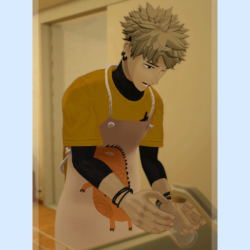 【複数アバター対応】メンズ用エプロン