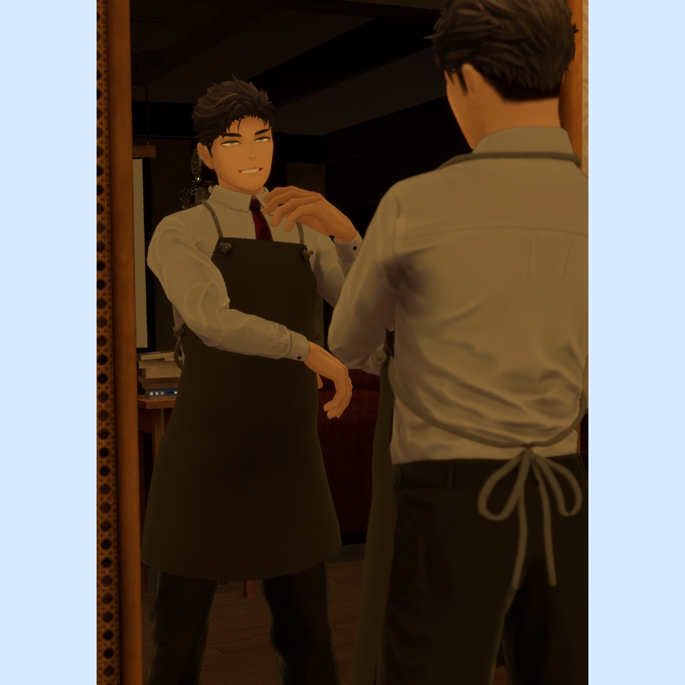 【複数アバター対応】メンズ用エプロン