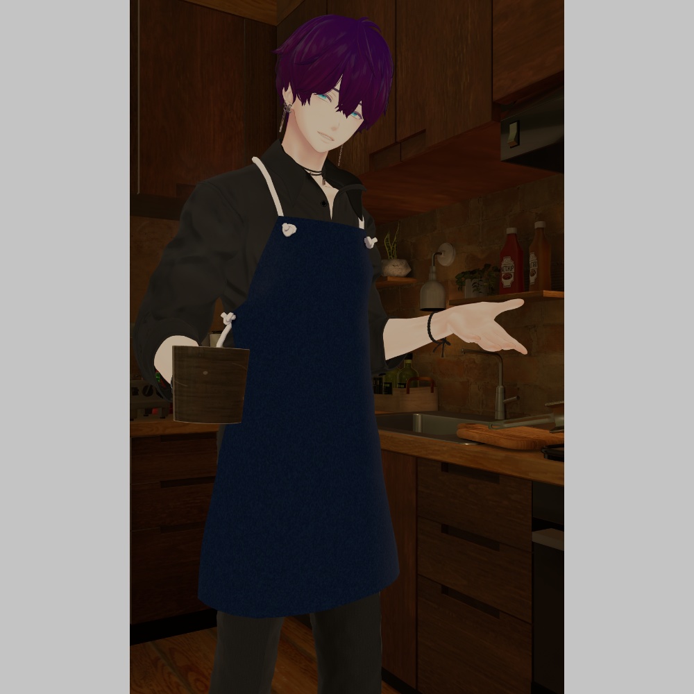 【複数アバター対応】メンズ用エプロン