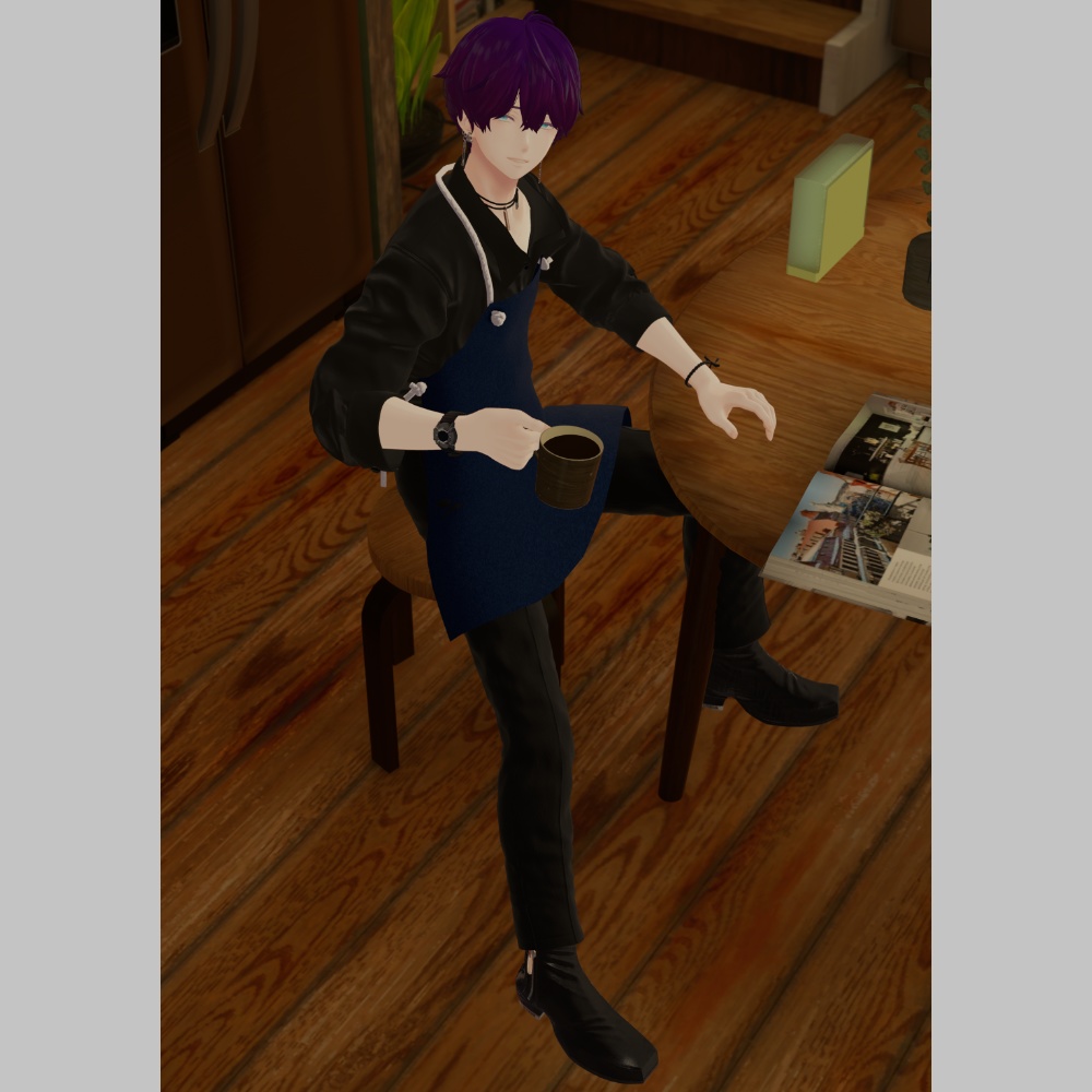 【複数アバター対応】メンズ用エプロン