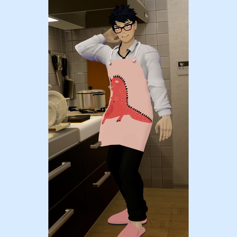 【複数アバター対応】メンズ用エプロン