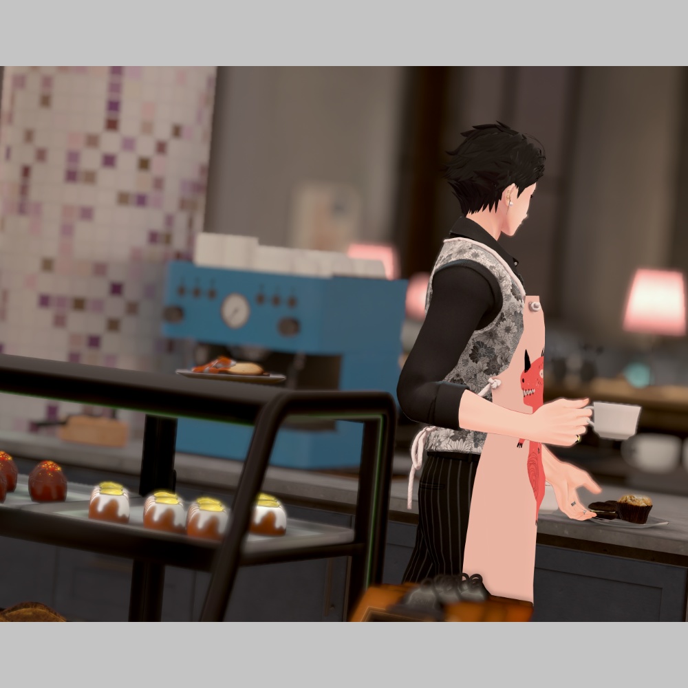 【複数アバター対応】メンズ用エプロン