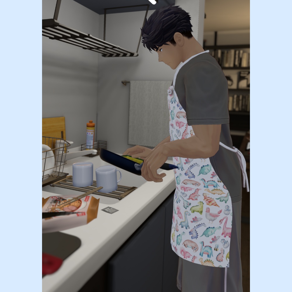 【複数アバター対応】メンズ用エプロン