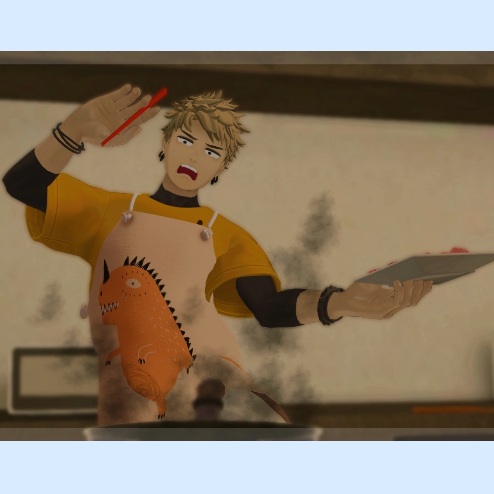 【複数アバター対応】メンズ用エプロン