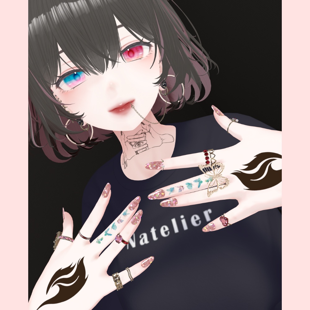 ネイルチップテクスチャ【Natelier "サマーカジュアル" ネイルチップ用】