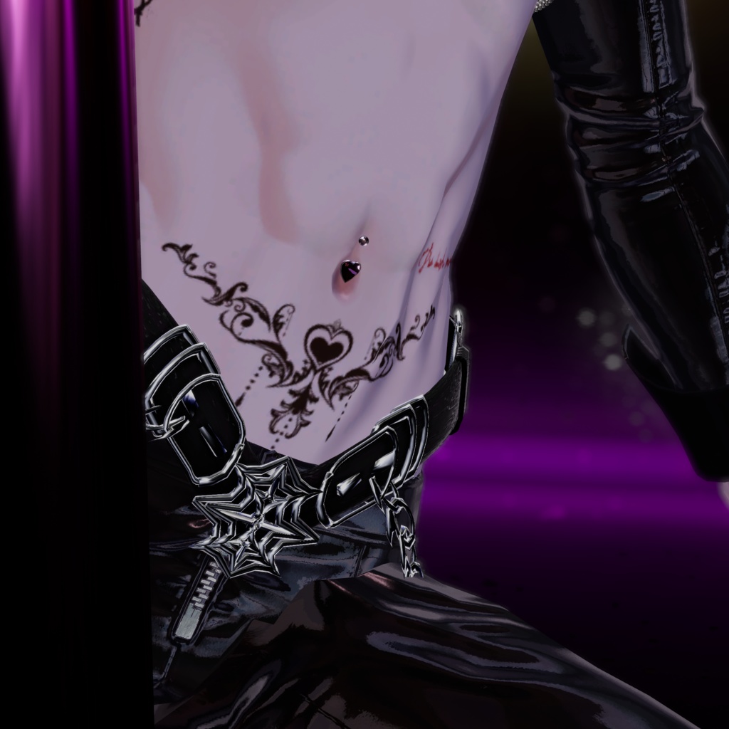 【複数アバター対応】HeartNavelPierce