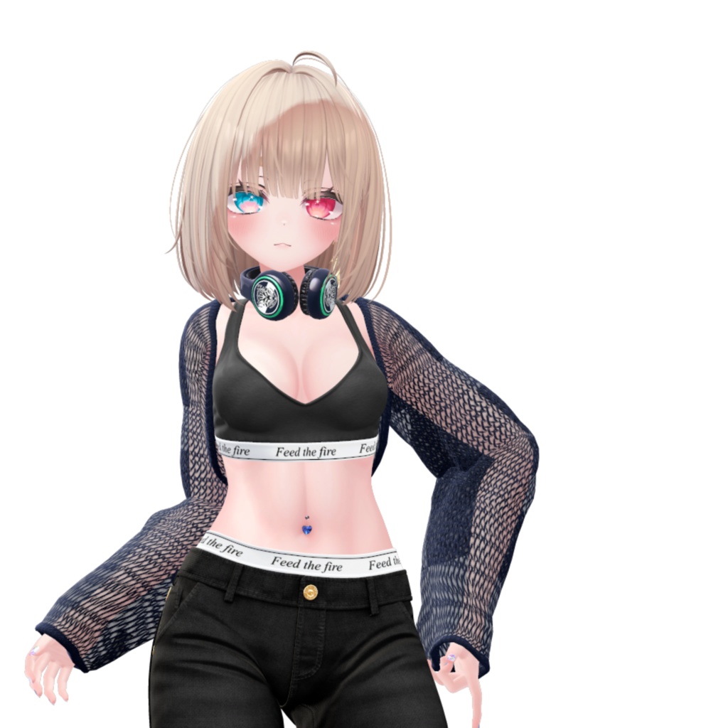 【複数アバター対応】HeartNavelPierce