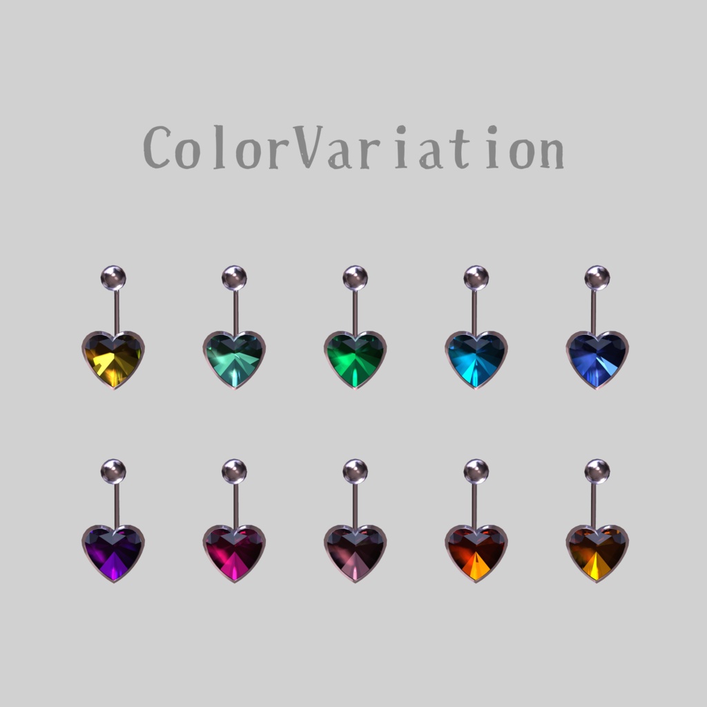 【複数アバター対応】HeartNavelPierce