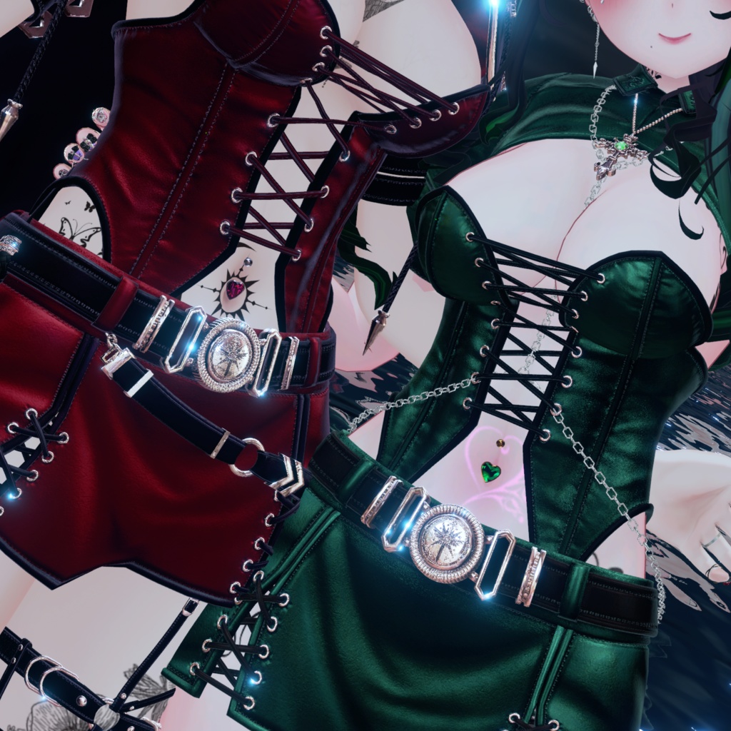 【複数アバター対応】HeartNavelPierce