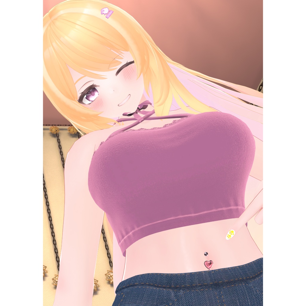 【複数アバター対応】HeartNavelPierce