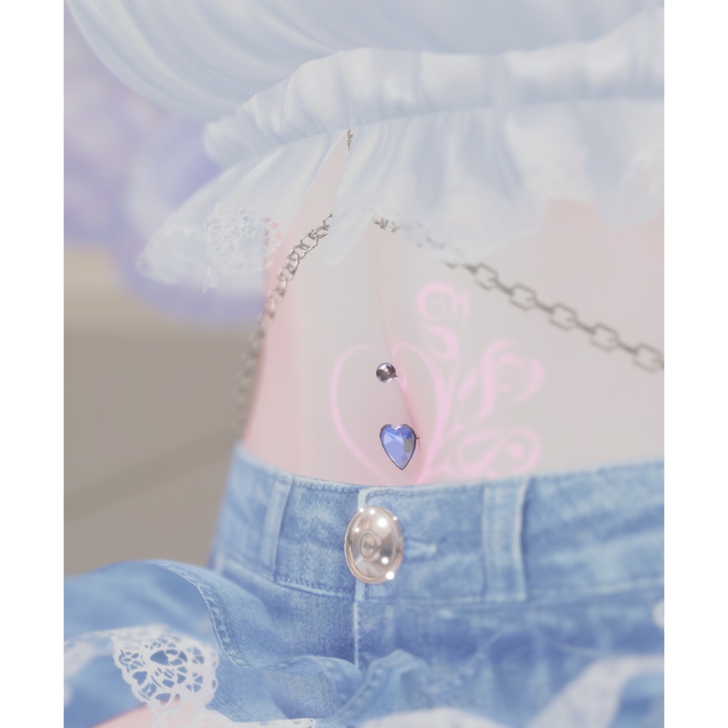 【複数アバター対応】HeartNavelPierce