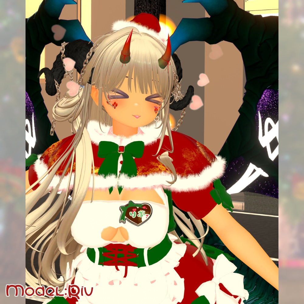 【フリーサイズ】サンタケープ&キャップ