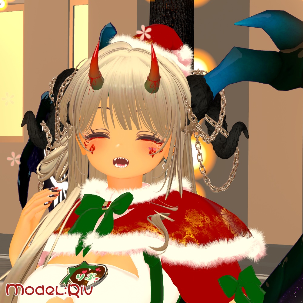 【フリーサイズ】サンタケープ&キャップ