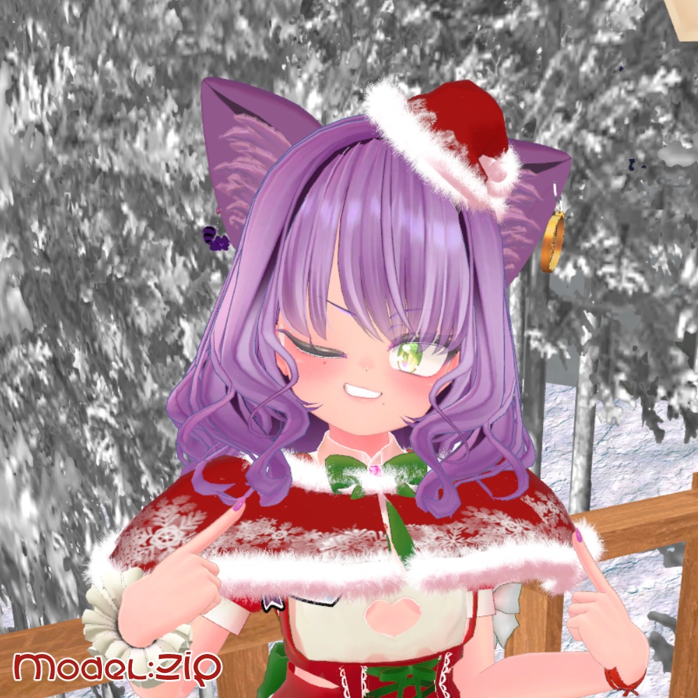 【フリーサイズ】サンタケープ&キャップ