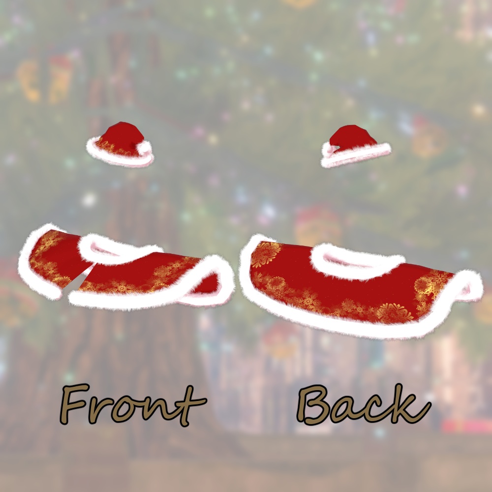 【フリーサイズ】サンタケープ&キャップ