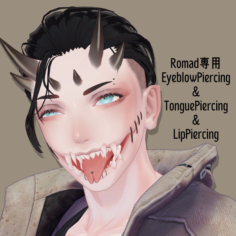 【Romad/ロマド対応】EyeblowPiercing&TonguePiercing&LipPiercing