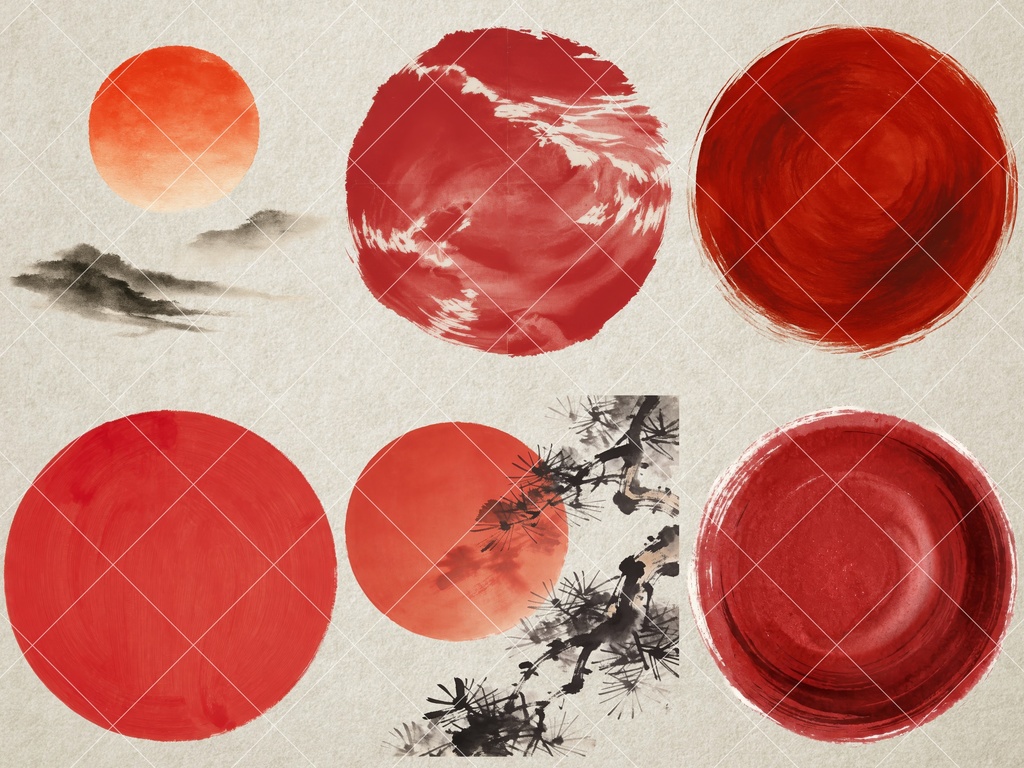 【商用利用可】和風・馬のイラスト素材集 44点セット|ヴィンテージ・墨絵風・背景透過PNG