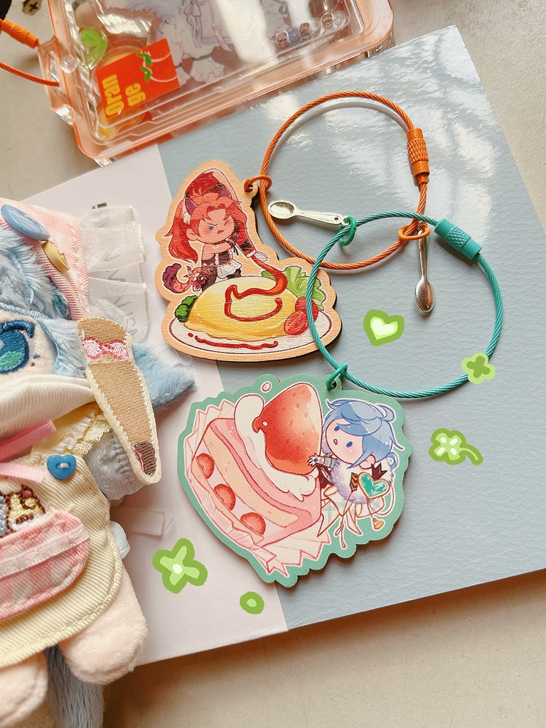 【Nu:カーニバル】おうちキッチン エンテン&エドモンド 木製キーホルダー