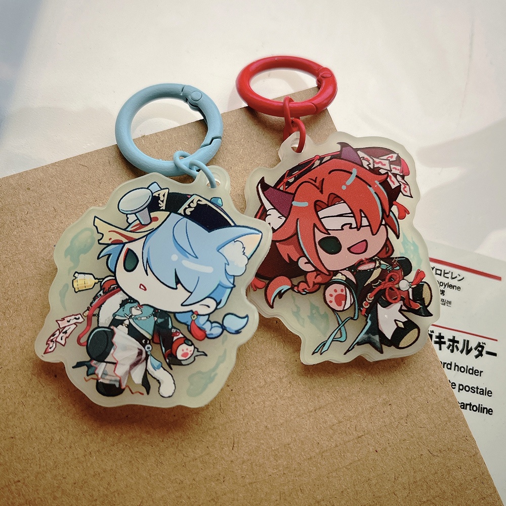 【Nu: カーニバル】真夜中に光る エンテン&エドモンド 蓄光アクリルキーホルダー