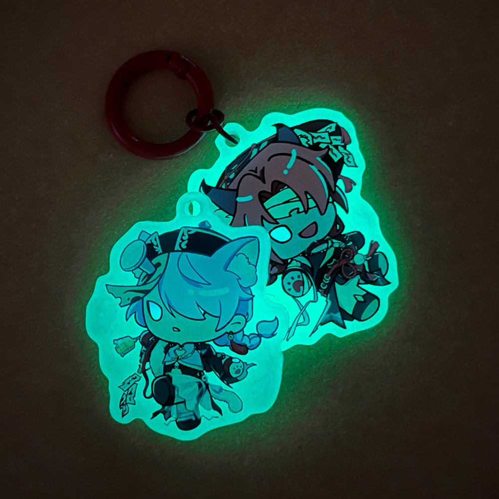 【Nu: カーニバル】真夜中に光る エンテン＆エドモンド 蓄光アクリルキーホルダー