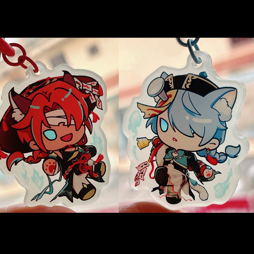 【Nu: カーニバル】真夜中に光る エンテン&エドモンド 蓄光アクリルキーホルダー