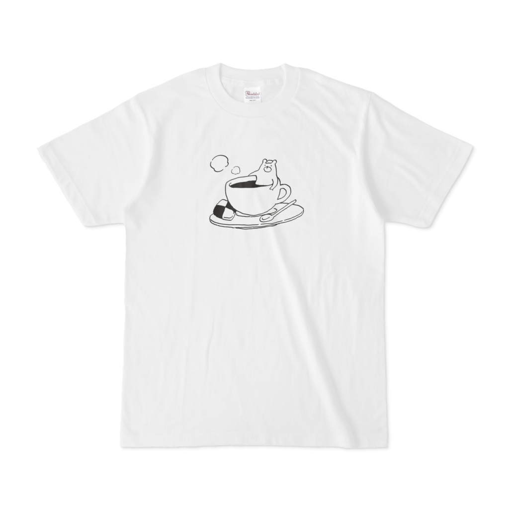 コーヒーに浸した熊のTシャツ