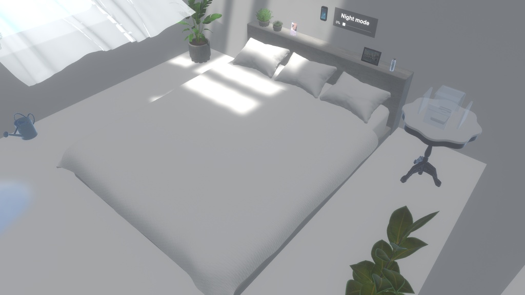 【無料】白いベッドと枕 FBX