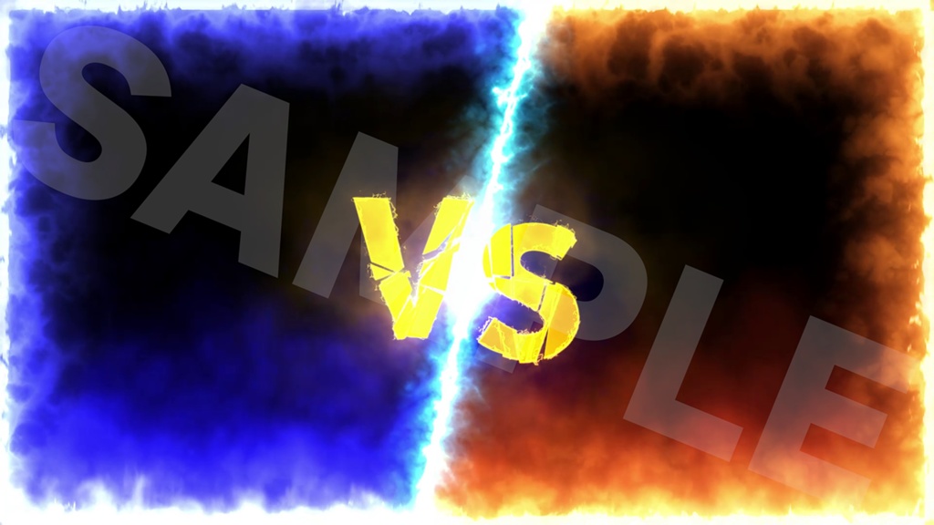 【動く背景/ループ】VS(+文字なしVer.) 2点セット【OBS/配信/動画編集】