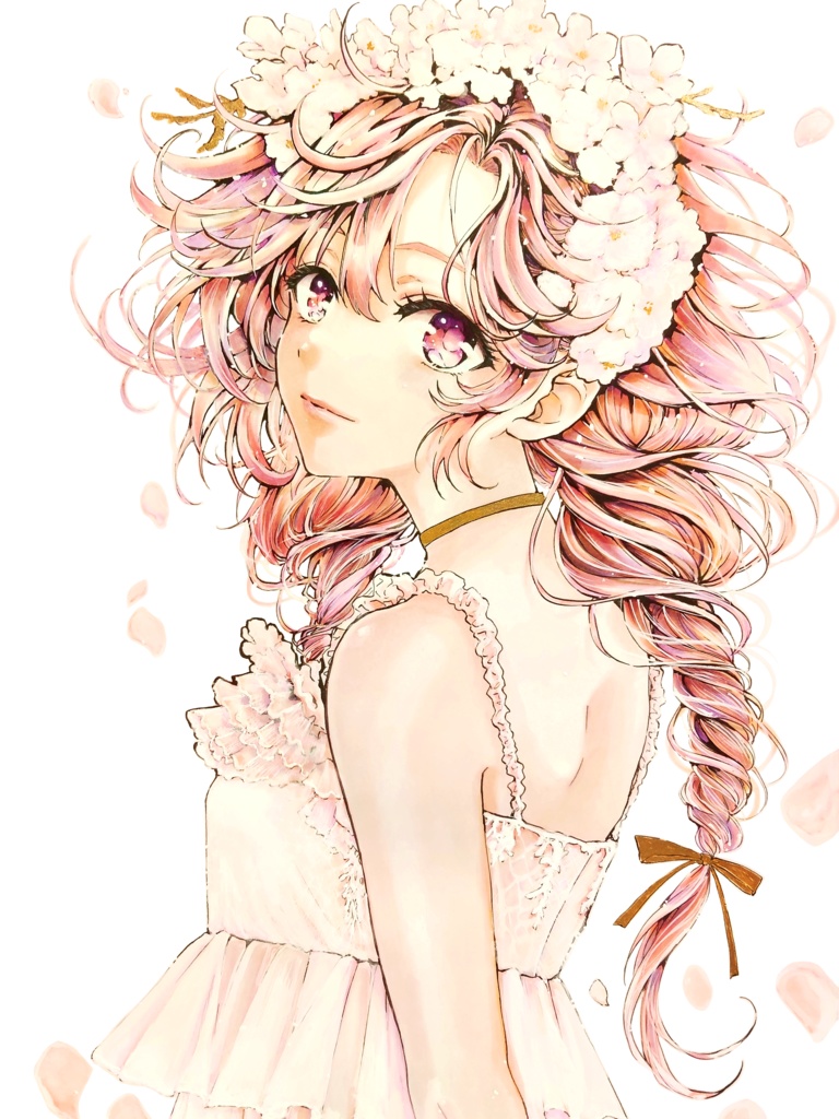 花の三姉妹＜春＞　長女　【複製ポストカード】
