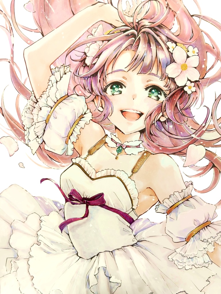 花の三姉妹＜春＞　三女　【複製ポストカード】