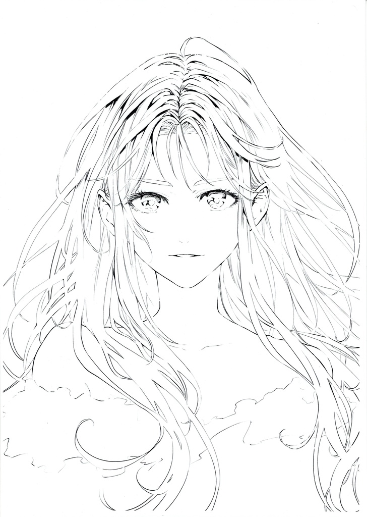 決意　Gペン線画（原画）