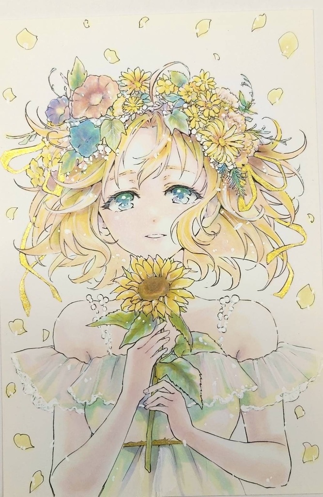 花の三姉妹 ＜夏＞ 三女【ミニ手描きイラスト】　