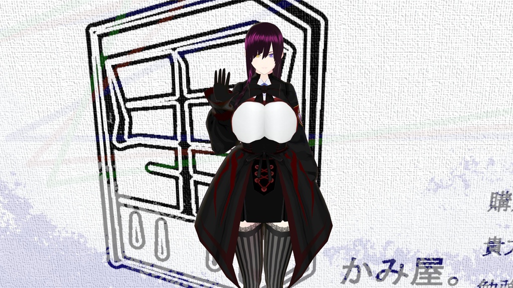 【Vroidモデル】黒神 アカネ