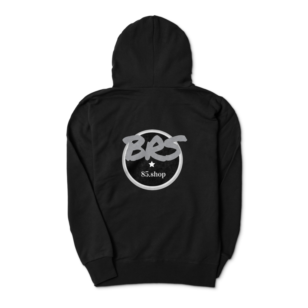 【BRS85.】両面プリントフルジップパーカー ブラック