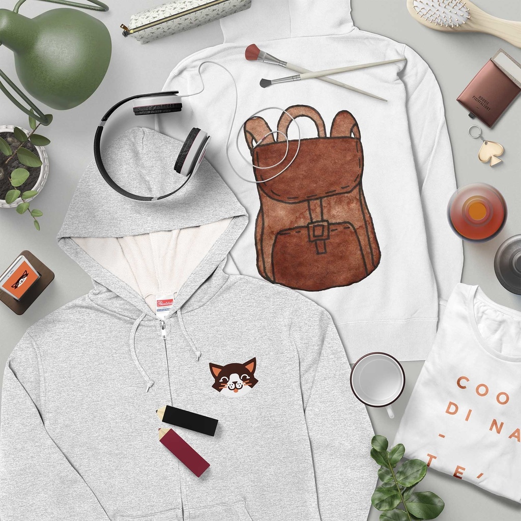 【BRS85.】ジップパーカー グラフィックグレーロゴ ブラック/グレー