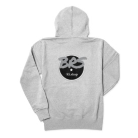 【BRS85.】ジップパーカー グラフィックグレーロゴ ブラック/グレー